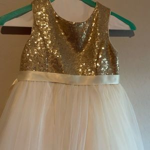 Flower girl dress and matching shoes.